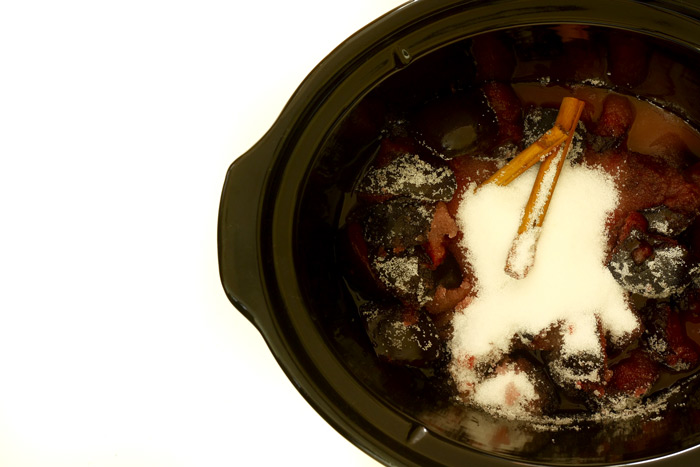 Mermelada de ciruelas con canela en Crock Pot