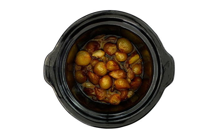 Cebollitas francesas glaseadas. receta para crock pot o slow cooker