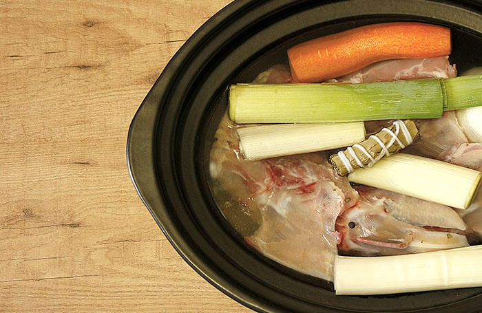 Receta de caldo de pollo en Crock Pot u olla lenta
