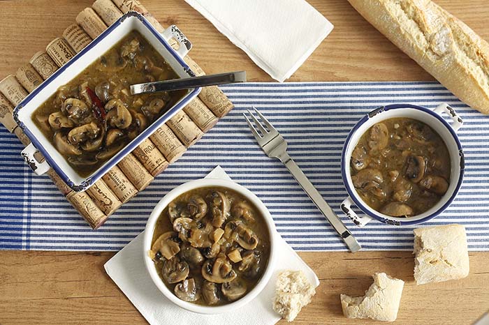Receta de champiñones guisados en Crock Pot