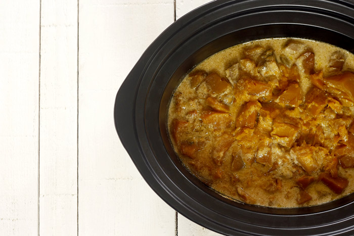 Crema de calabaza asada, chirivía y naranja