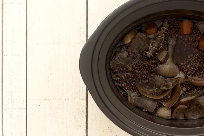 Ensalada de letenjas beluga. Receta para Crock Pot