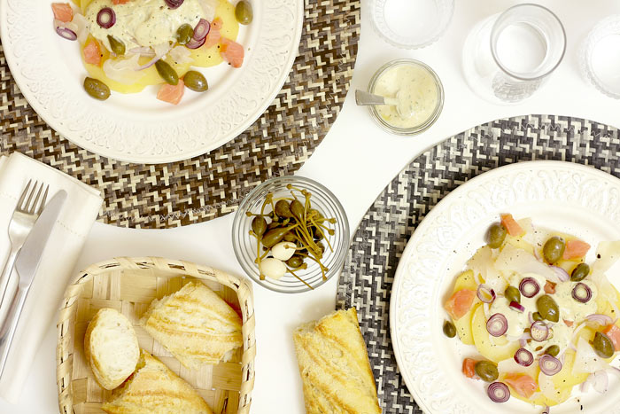Ensalada de patata y ahumados. Recetas de cenas para crock pot