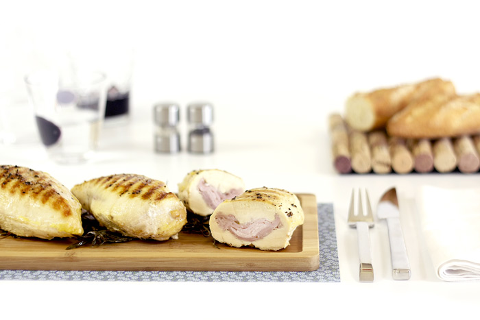 Pechugas de pollo rellenas de lacón. Receta para crock pot