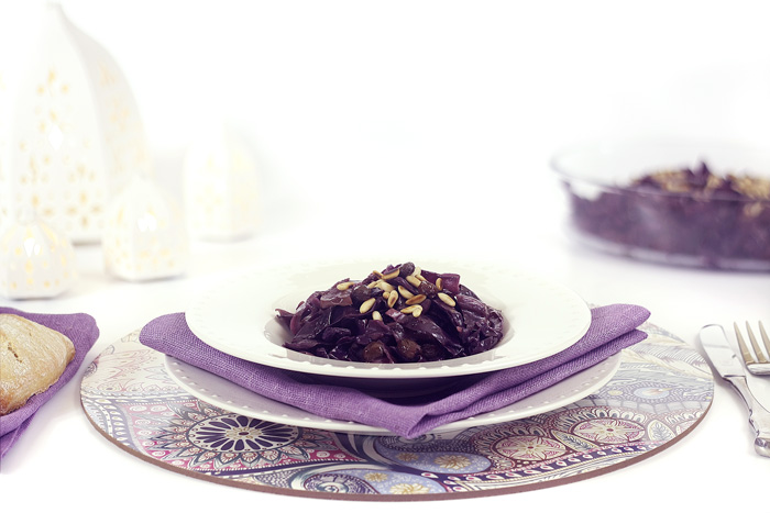 Lombarda con manzana y piñones. Receta de Navidad en Crock Pot