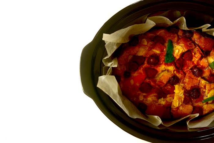 Pudin de roscón de Reyes en Crock Pot