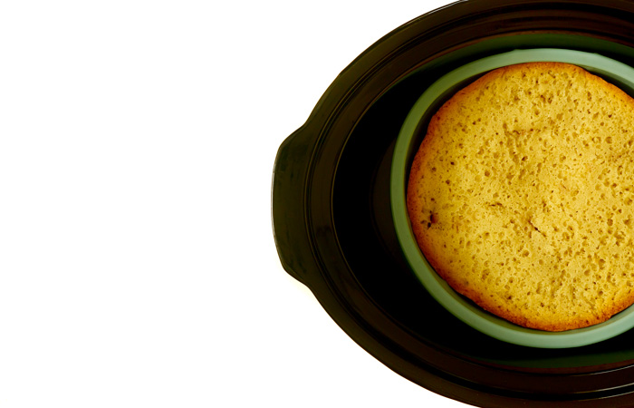 Tarta de almendras y fresas. Receta para Crock Pot