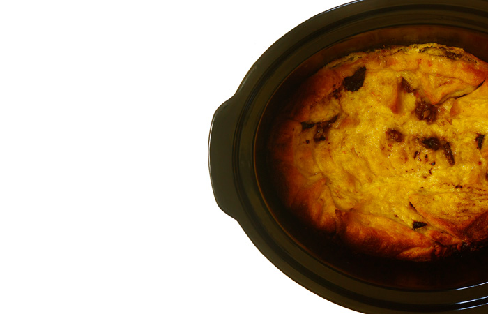 Pudin de pan, chocolate y naranja en Crock Pot