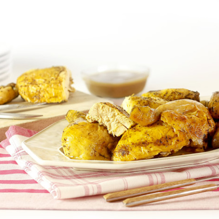 Pollo asado en crock pot o slow cooker. Recetas de cenas para crock pot