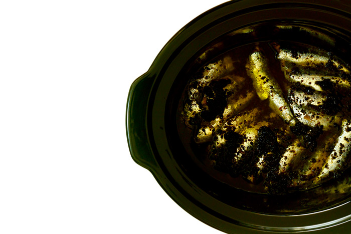 Sardinas con tapenade. Receta para Crock Pot