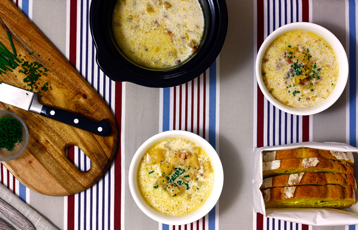 Clam chowder. Recetas de cenas para crock pot