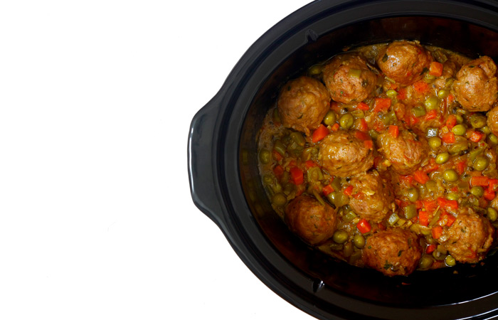 Albóndigas a la jardinera. Receta para crock pot