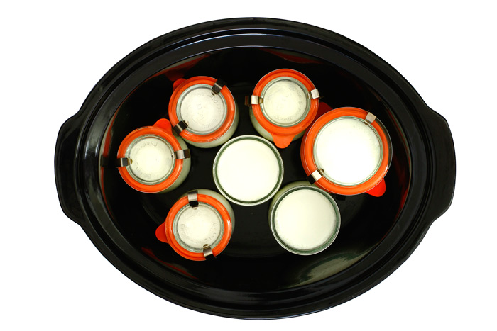 Tarritos de yogur con confituras. Receta para crock pot