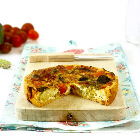 Quiche de verduras de temporada en crock pot o slow cooker