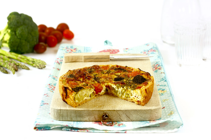 Quiche de verduras de temporada en crock pot o slow cooker