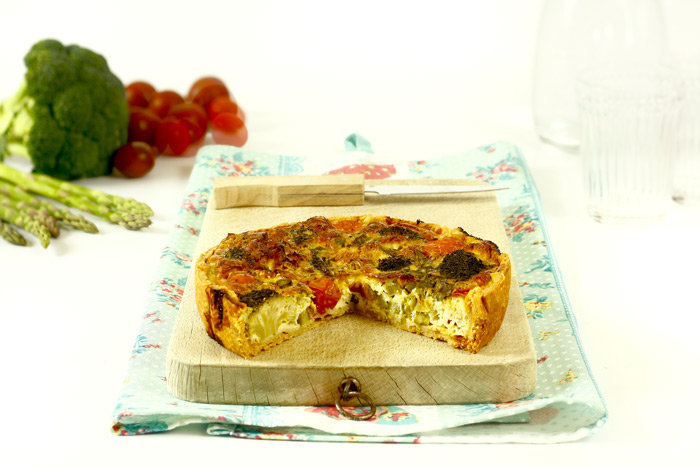 Quiche de verduras de temporada en crock pot o slow cooker