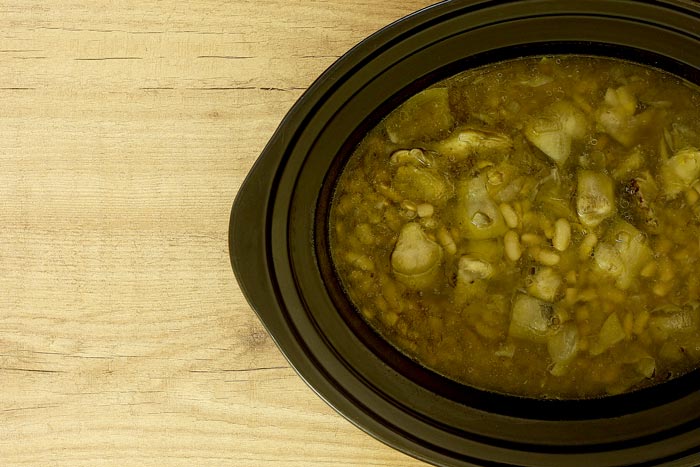 Verdinas con langostinos. Receta para crock pot o slow cooker