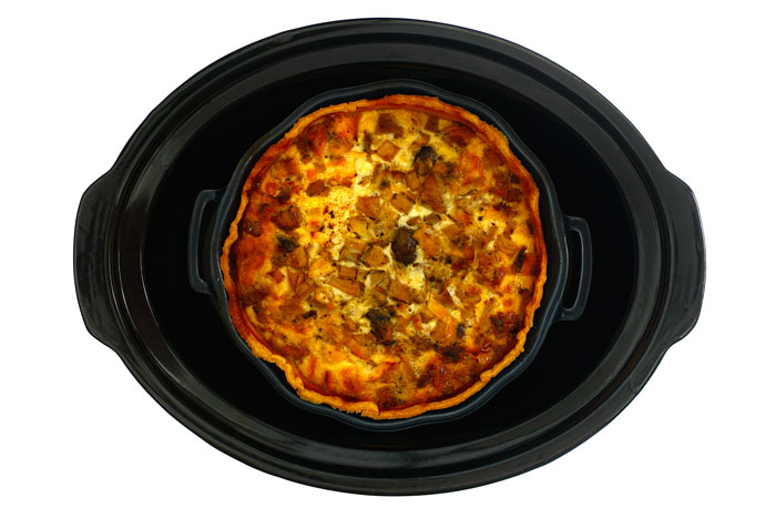 Quiche de aprovechamiento con restos de ave. Receta para slow cooker