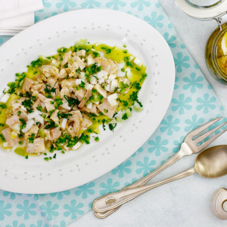 Ensalada de bonito fresco en slow cooker