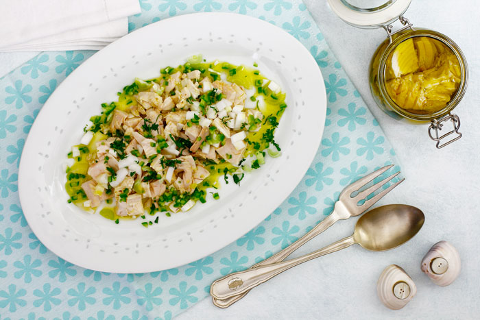 Ensalada de bonito fresco en slow cooker