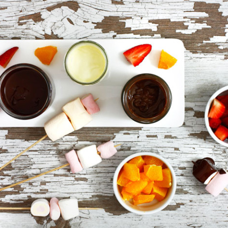 Fondue de tres chocolates en crock pot o slow cooker