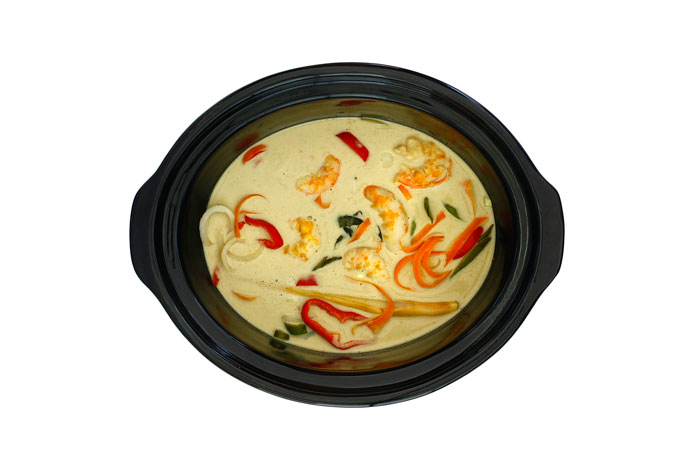Curry de langostinos. Receta para crock pot o slow cooker