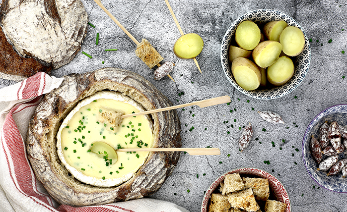 Fondue de queso en pan payés, Receta para slow cooker