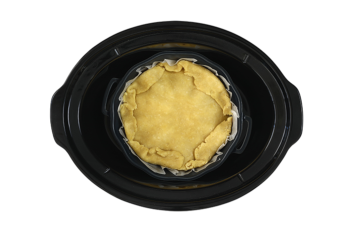 Tatin de peras, endivias y gorgonzola. Receta para crock pot o slow cooker